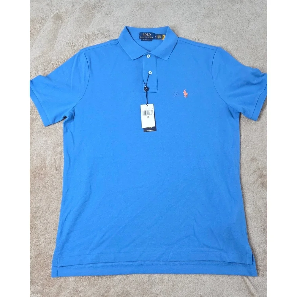 Polo Ralph Lauren Classic Fit Polo Men's Medium Blue Mesh Short Sleeve New